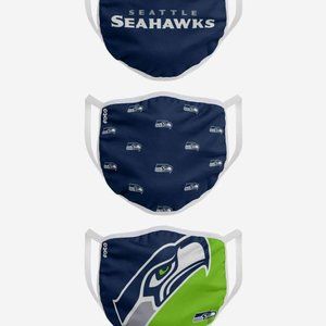 Seattle Seahawks Adult Face Covering 3-Pack NWT